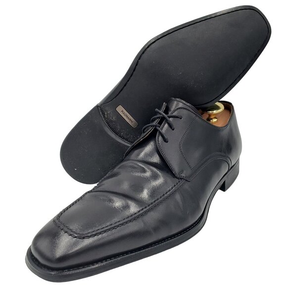 Magnanni Spain Men's size 10M Black Leather Dress Shoes Square-toe Derby Oxfords - Picture 10 of 12